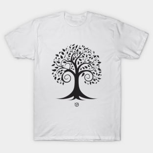 Deciduous Tree: A Minimalist Black Design T-Shirt